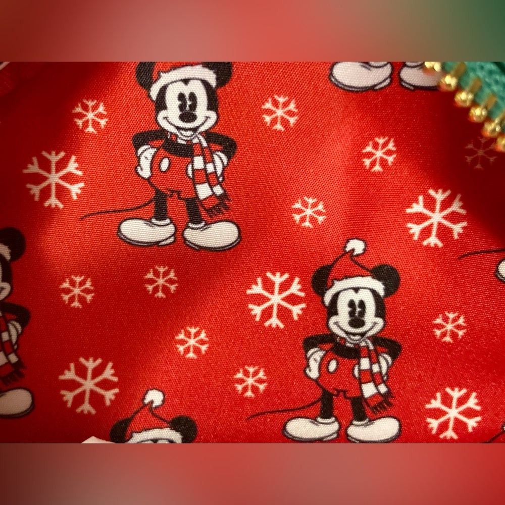 Loungefly Mickey Mouse Sequin Christmas Mini Backpack - Picture 6 of 8